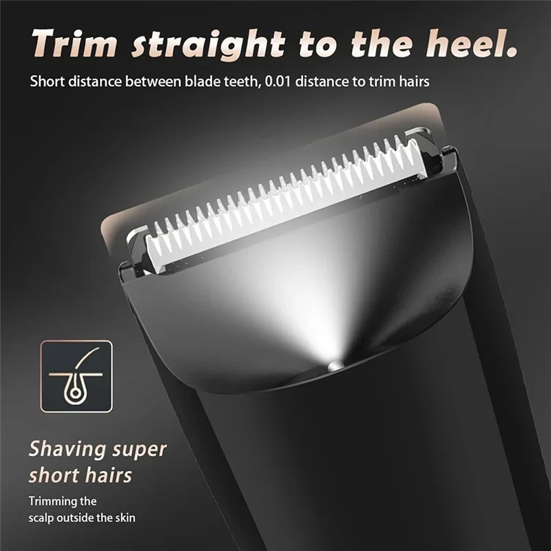 Men’s Electric Groin & Body Hair Trimmer – Ball Trimmer with Ceramic Blade, 2 Guard Attachments, Wet & Dry Shaver