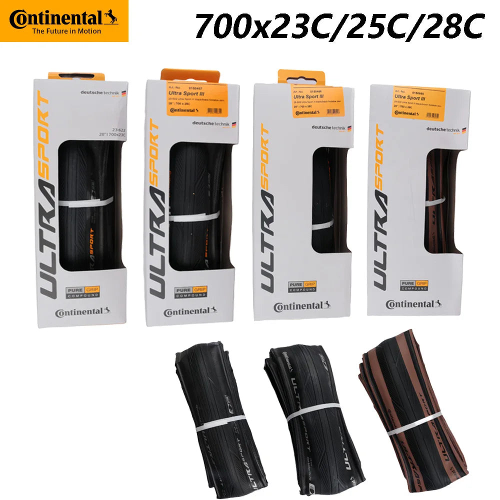 Continental Ultra Sport III Grand Sport Race Bike Tire – 700x23C/25C/28C Folding Road Bicycle Tyre