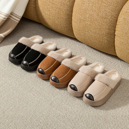 Women’s Fashion Winter Slippers — Soft, Thick-Soled, Non-Slip Indoor & Outdoor Casual Home Shoes