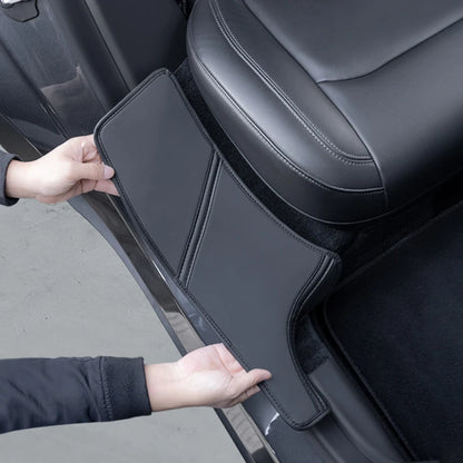 2Pcs Rear Door Sill Anti-Kick Pads for Tesla Model Y – Suede Trample-Resistant Protective Pads