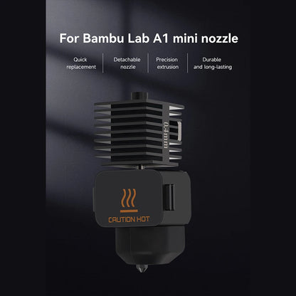 Bambu Lab A1 Mini Hotend Kit – 0.2/0.4/0.6/0.8mm Hardened Steel Nozzle Replacement for A1 3D Printer
