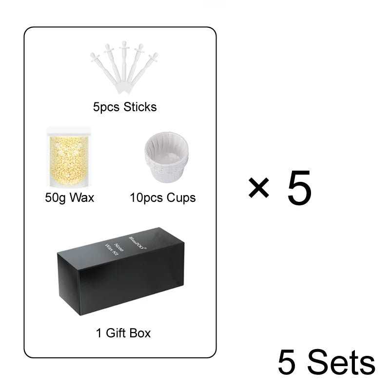 Portable Nose Hair Removal Wax Set - Painless Paper-Free Wax Beans Kit for Men & Women