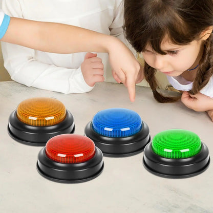 4-Piece Game Buzzer Set — Quick Answer Buttons with Lights for Kids, Students, Classroom Debates & Quiz Competitions