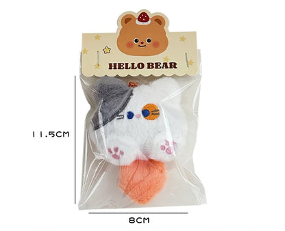 Cute Plush Cat Doll Pendant – Backpack Charm & Couple Bag Keychain Decorative Gift for Girls