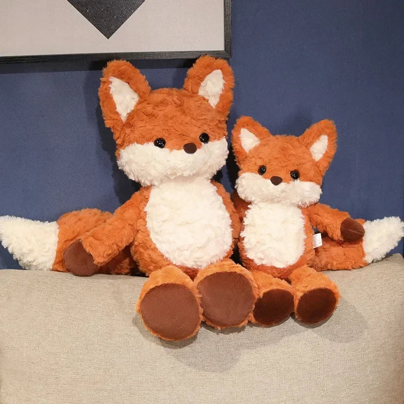 35cm/50cm Cute Fluffy Orange Fox Plush Toy – Soft Cartoon Stuffed Doll, Perfect Birthday Gift