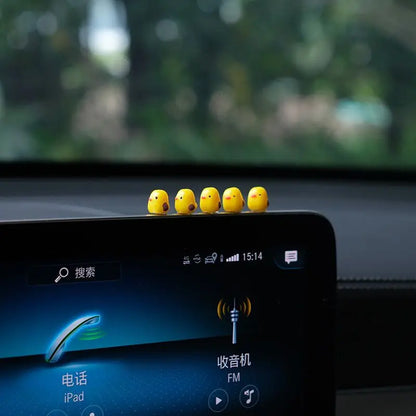 5-Piece Mini Duck Car Decorations - Cute Dashboard and Rearview Mirror Ornaments for Car Interior Accessories