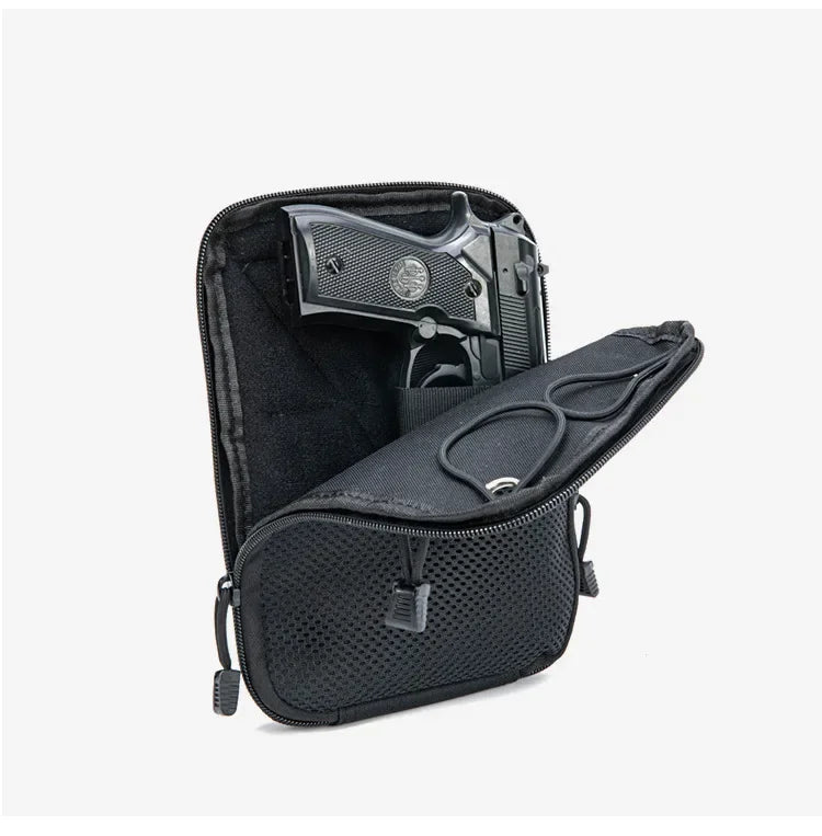 Molle Tactical Concealed Gun Holster Pouch - EDC Magazine & Pistol Carry Waist Fanny Pack for Handguns