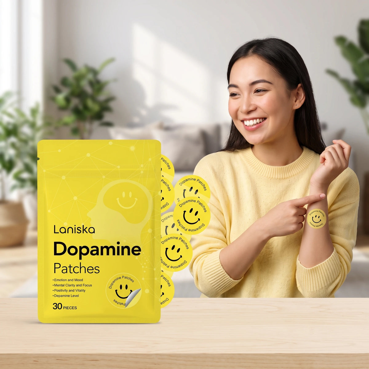 Dopamine Wellness Patches - Daily Comfort Patches for Focus, Stress Relief, Mood Balance & Vitality Support for Work and Study
