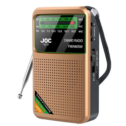 Portable AM/FM/SW Pocket Radio — Mini Receiver with Rechargeable Battery, Good Reception & Wired Earphone Support