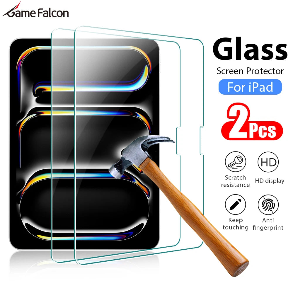 2Pcs Tempered Glass Screen Protector for iPad Pro, Air, Mini & 10th Gen – Compatible with iPad M4, M3, M2, A16 Accessories