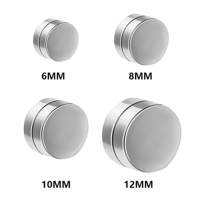 Non-Piercing Magnetic Ear Clips - Round Circle Fake Earrings for Men & Women Fashion Jewelry