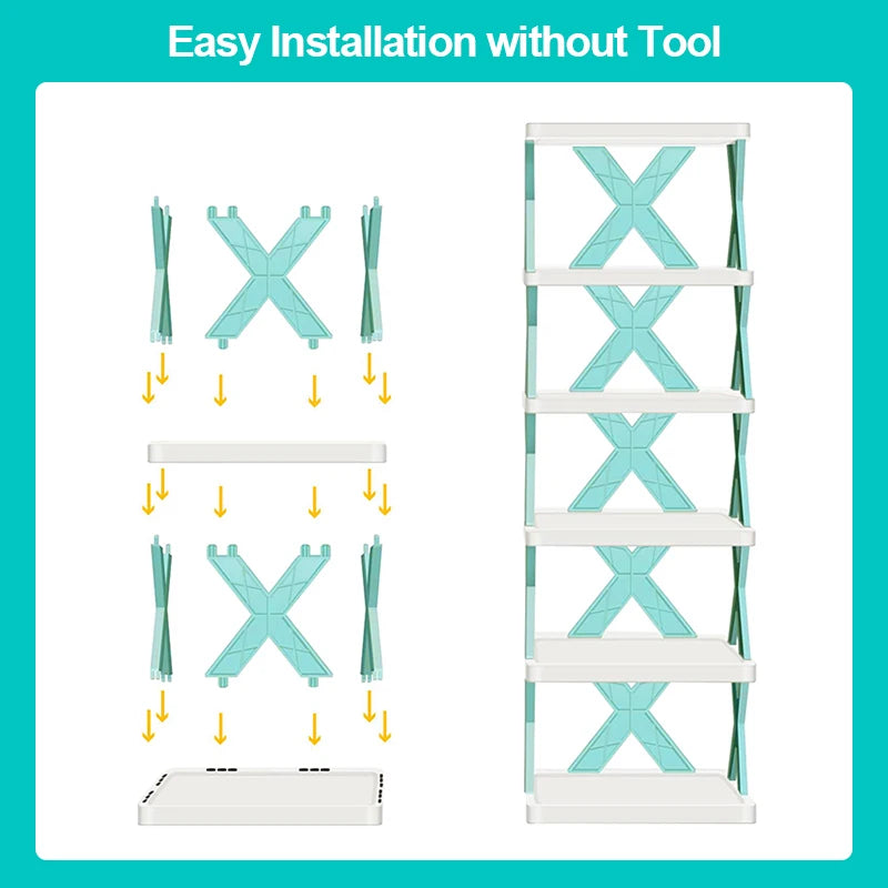 Multi-Layer Detachable Shoe Rack Storage Organizer — Space-Saving Household Shoe Shelf Cabinet