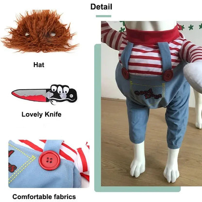 Halloween Dagger Pet Costume - Funny Knife-Holding Dress-Up for Dogs & Cats, Festival Outfit