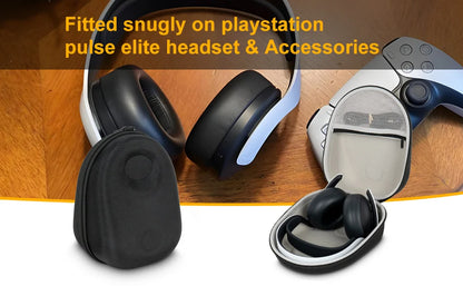 Hard Carrying Case for PS5 – Semi-Waterproof Travel Storage Box for PULSE Elite Wireless Headset & Accessories