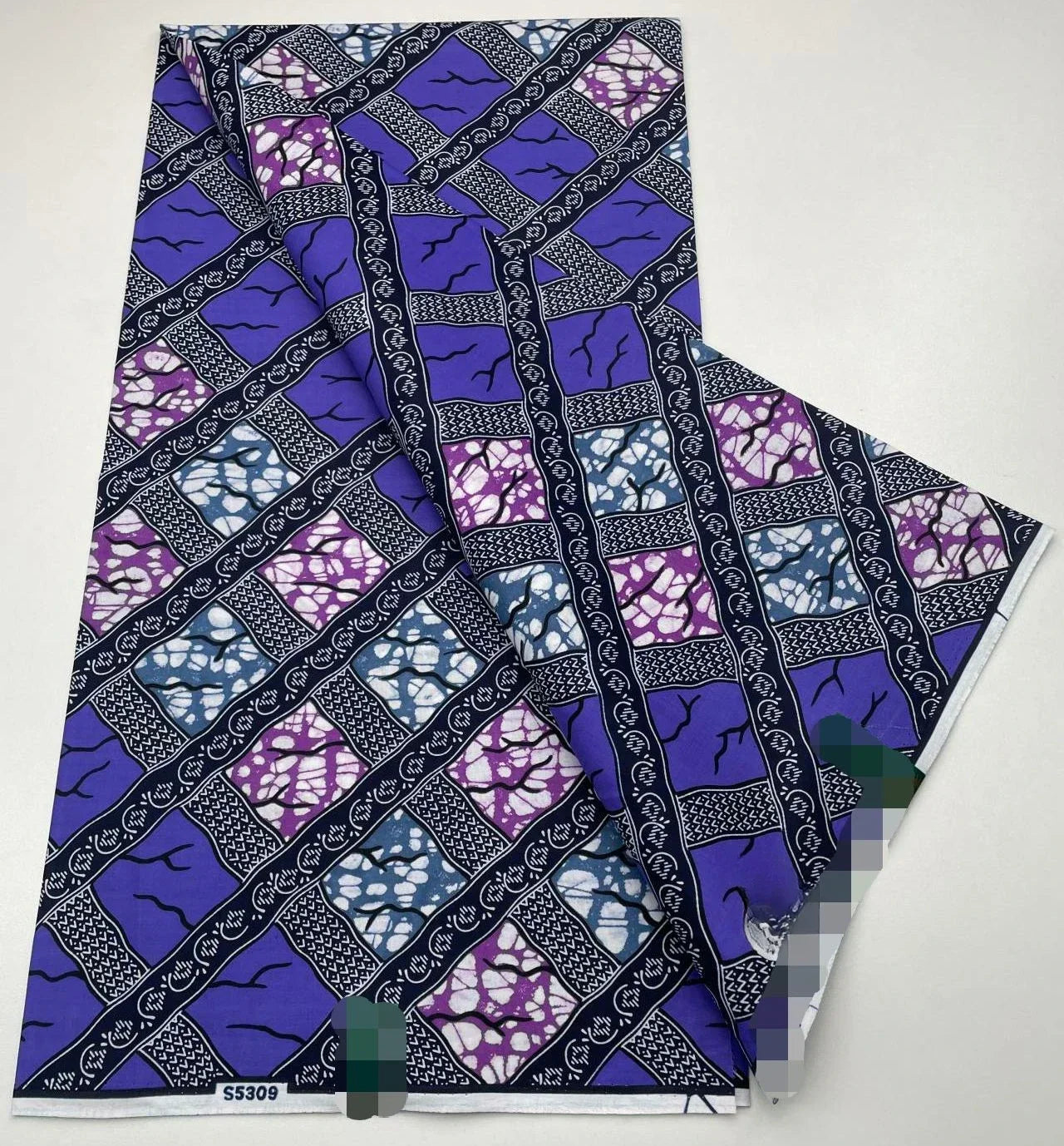 African Wax Print Fabric 6 Yards - Ghana Kente Design Ankara Kitenge Pagne