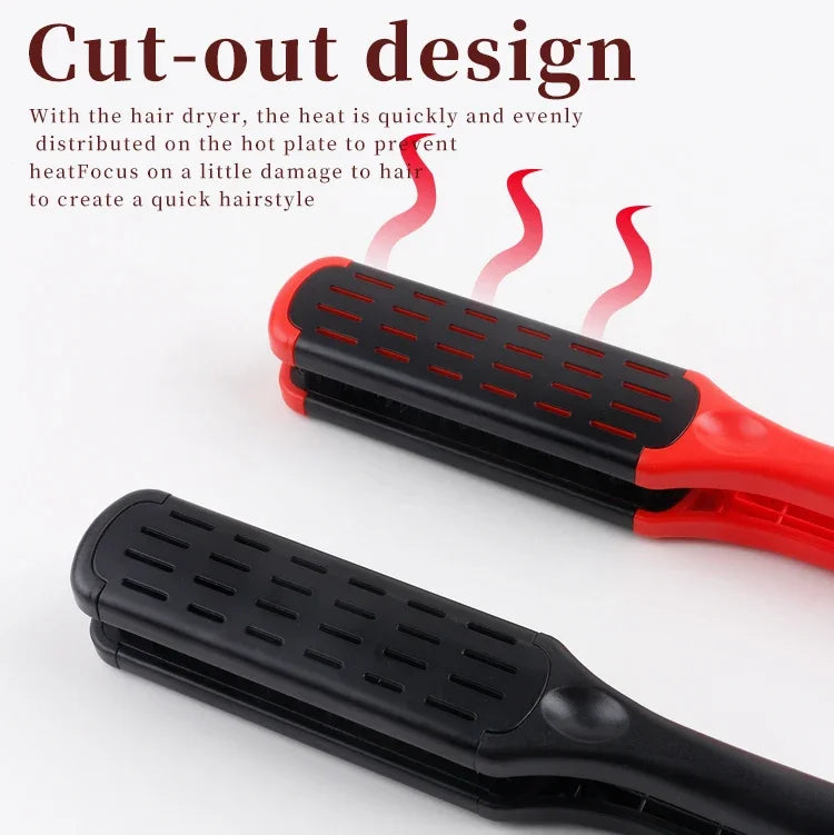 Professional V-Shape Hair Straightener Comb – Nylon Bristles, Double-Sided Styling Brush for All Hair Types