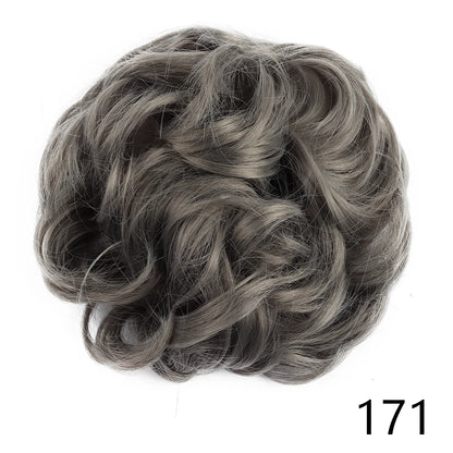 Synthetic Wavy Hair Bun Wig – Elastic Rubber Scrunchie Curly Ponytail Hair Extension for Ladies