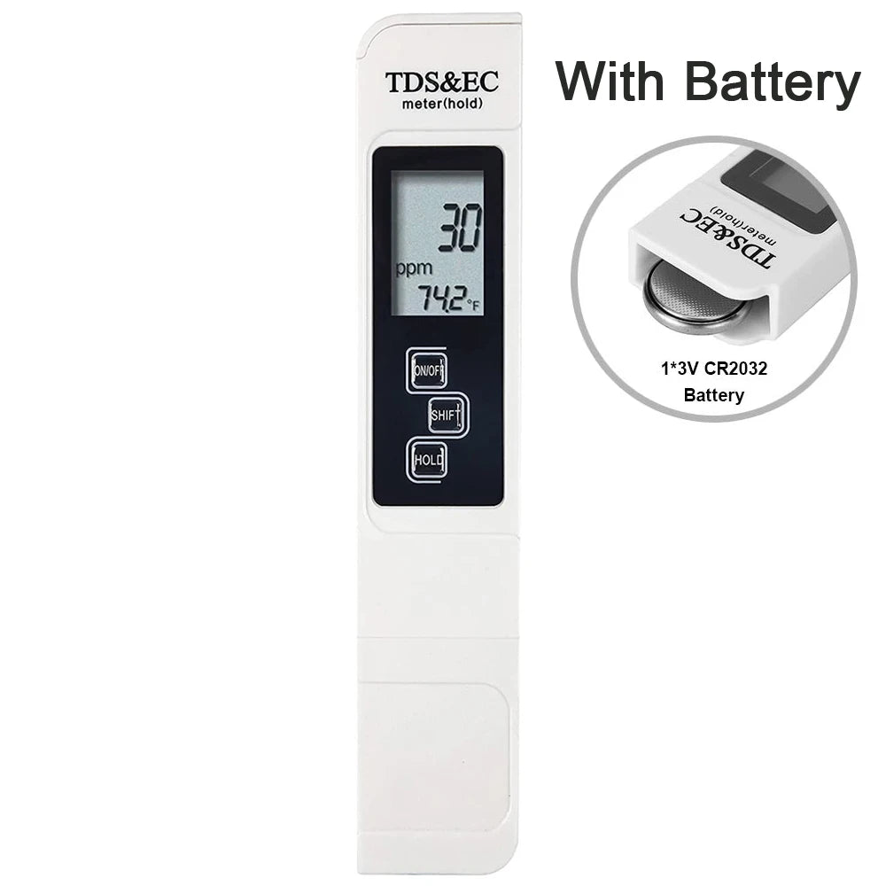 TDS Meter Digital Water Tester - High Accuracy 0-14 PH, 0-9990ppm TDS & EC Meter with LCD for Aquariums & Filters