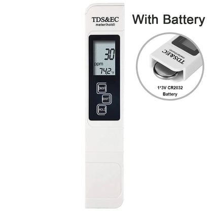TDS Meter Digital Water Tester - High Accuracy 0-14 PH, 0-9990ppm TDS & EC Meter with LCD for Aquariums & Filters