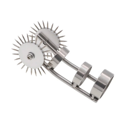 Stainless Steel Fetish Finger Needles Wheel — BDSM Wartenberg Pinwheel for Erotic Stimulation, Adult Sex Toy for Couples