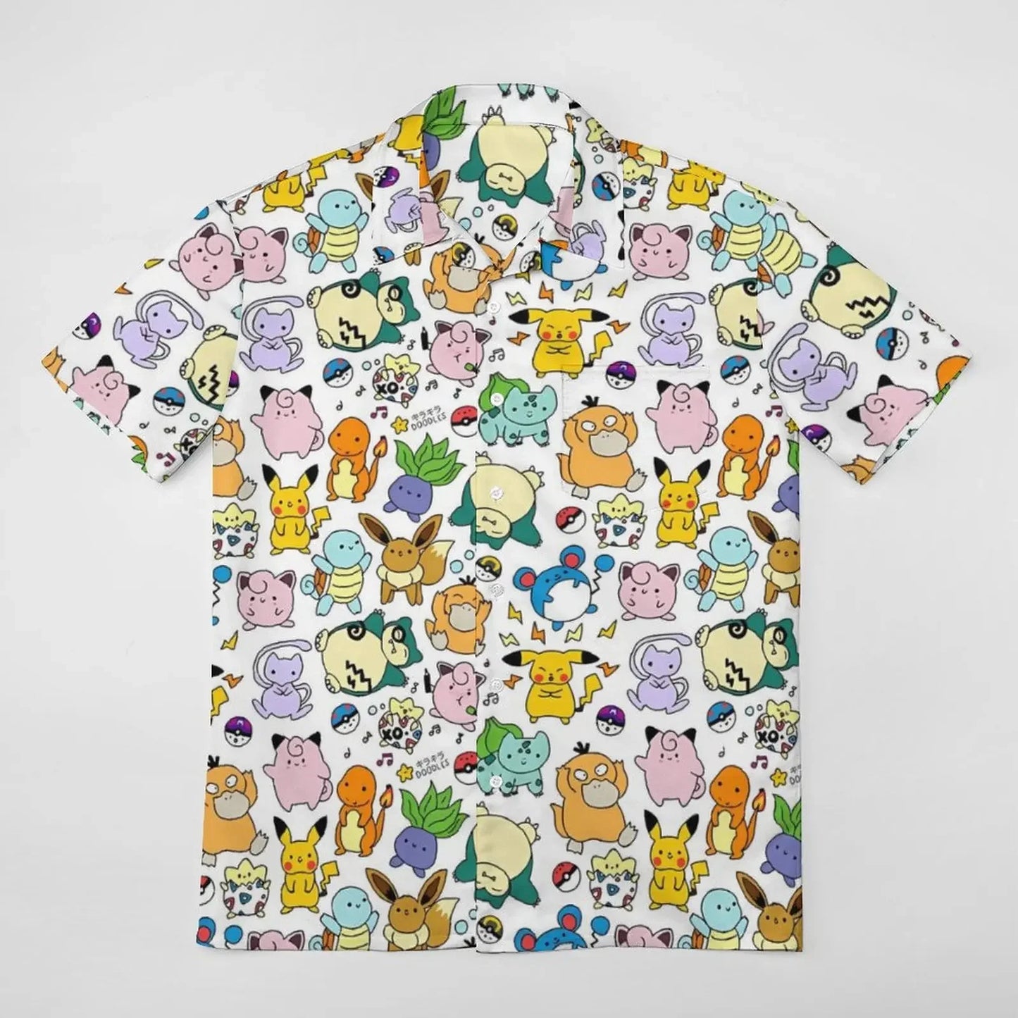 Summer Men's Short Sleeve Shirt – Cute Animal Print, Open Button Lapel, Comfortable Casual Top
