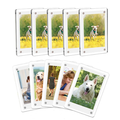 Acrylic Magnetic Photo Frames – 6x9cm Double-Sided Clear Fridge Display Frame, Home Decor Magnet (2.46x3.54 Inch)