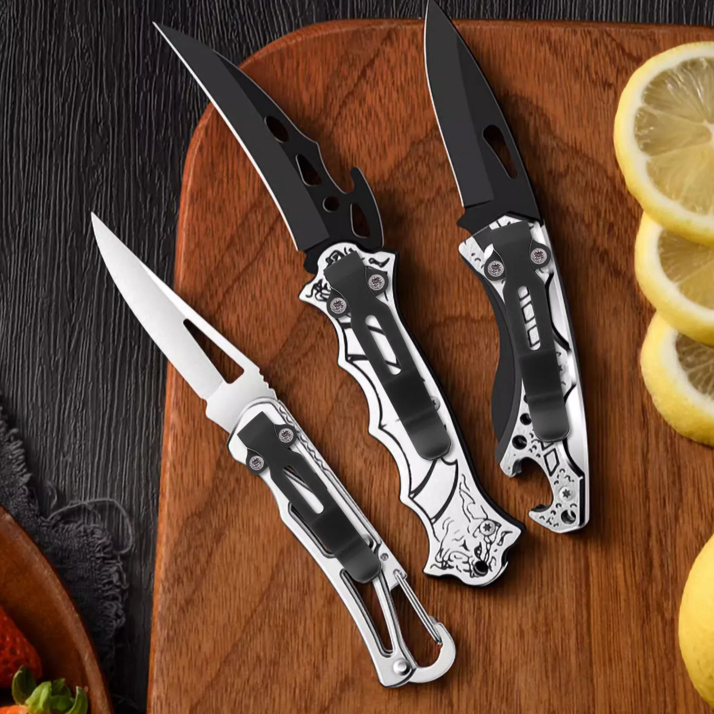 Stainless Steel Knife Back Clip - Compact Pocket Belt Clamp for Hiking, Camping & Outdoor Use