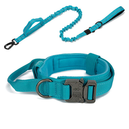 Durable Nylon Pet Dog Collar & Leash Set – Reflective Tactical Training Collar for Large Dogs