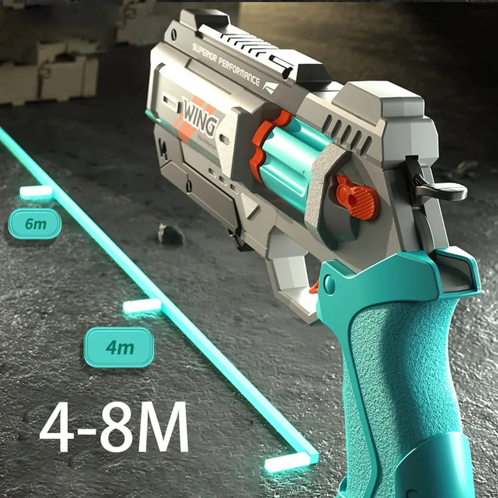 Kids Soft Bullet Gun Toy – EVA Foam Bullet Pistol, Rapid Deformation Revolver for Boys & Adults, Outdoor Shooting Gift