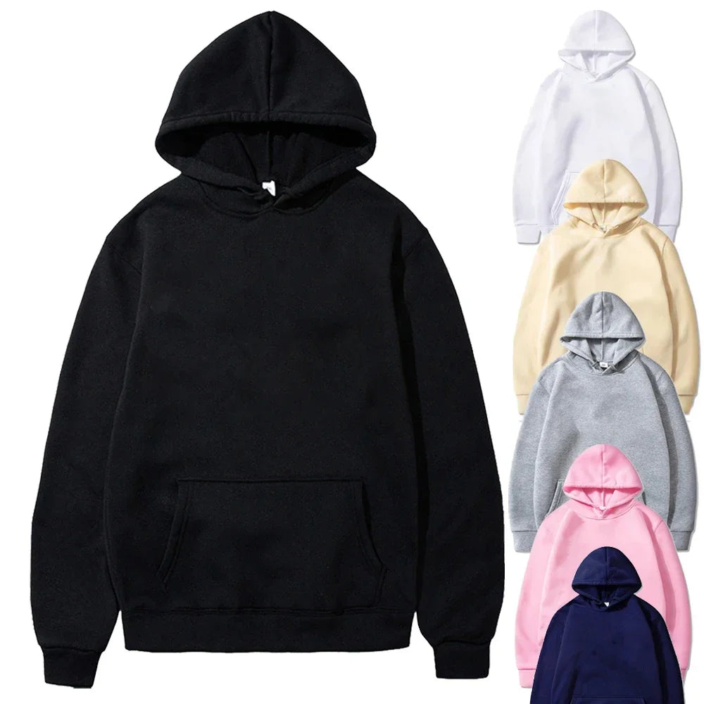 Men’s & Women’s Oversized Hoodies — Casual Fleece Pullover Sweatshirts Warm Spring Autumn Tops Black & Multi-Color