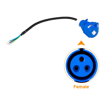 IPENGEN EV Charger CEE 3-Pin Female Plug Adapter – Waterproof Wall-Mount Socket for 32A 1-Phase 7KW Connection