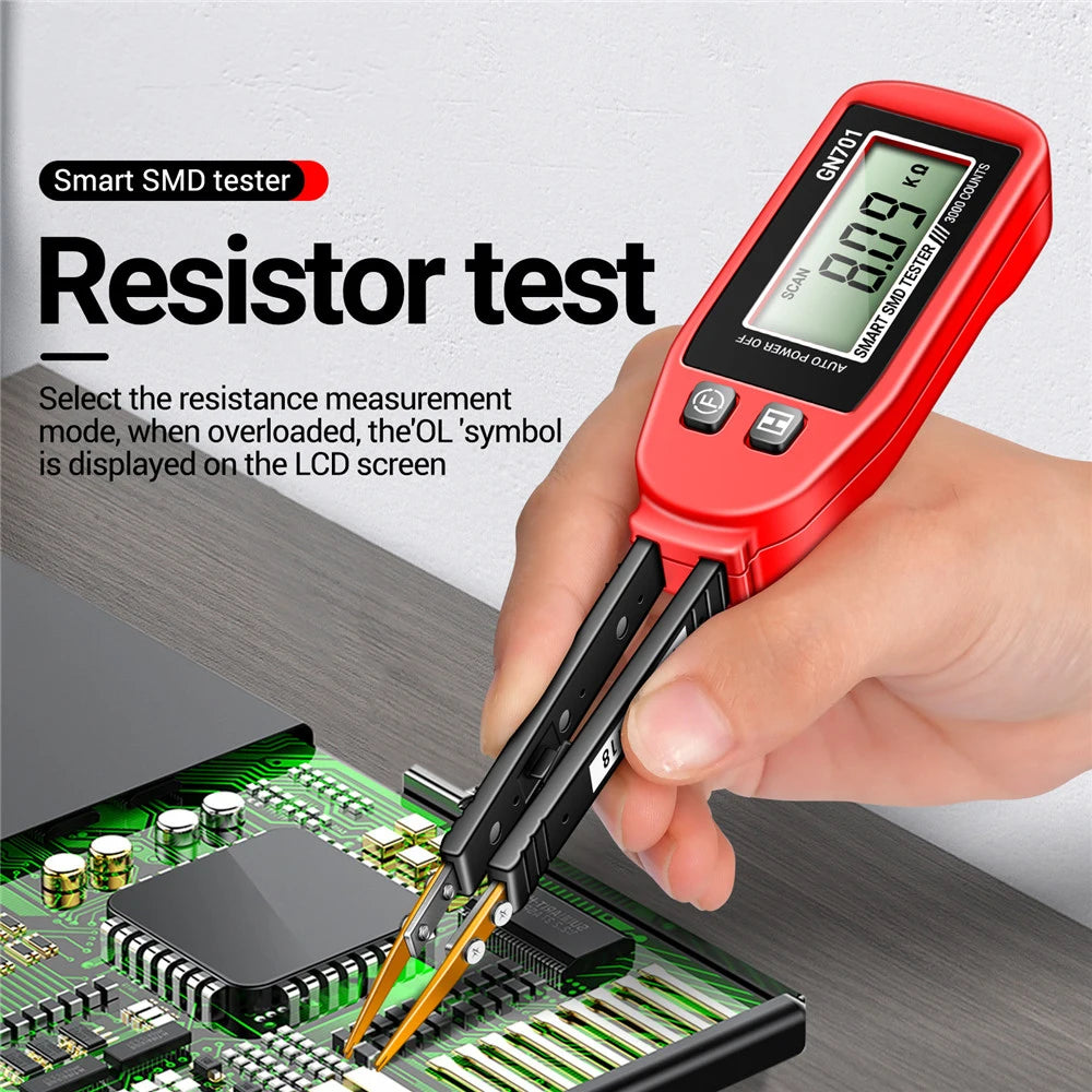 GN701 Smart SMD Tester – Multimeter for Capacitance, Resistance & Diode with LCD Display (3000 Counts)