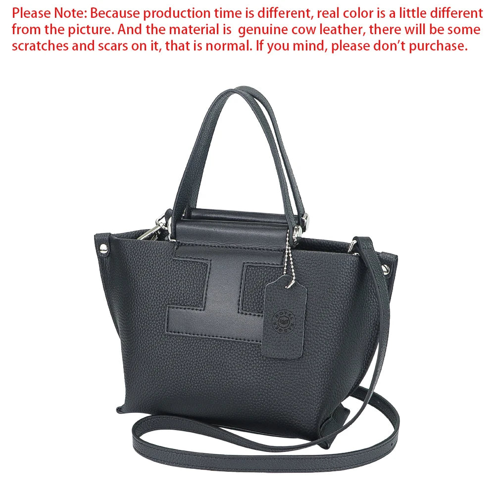Royal Bagger Top-Handle Genuine Leather Handbag for Women – Trendy Casual Crossbody Bag with Adjustable Shoulder Strap 1859