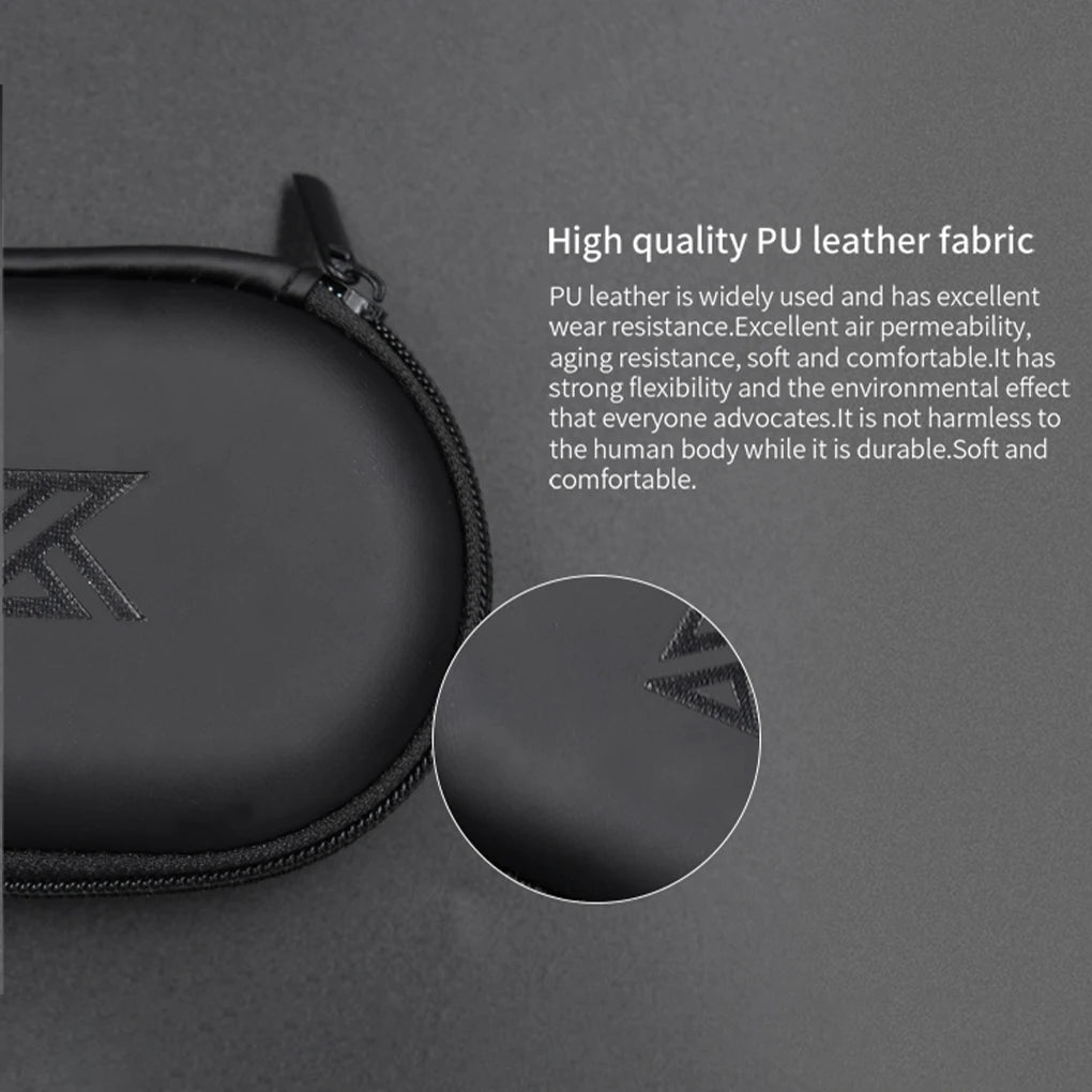 KZ Earphone Case – Portable EVA Zipper Headset Storage Box with Logo, Square Compression Organizer for Headphones