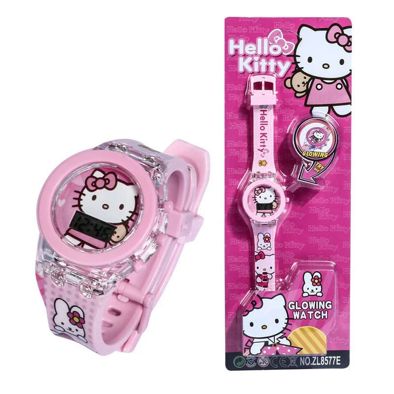 Flash Light Spiderman Kids Watch – Cartoon Hello Kitty & Mickey Design for Boys & Girls, Student Gift with Free Shipping