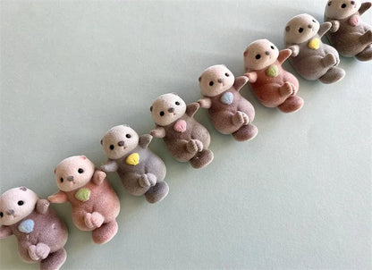 Genuine YELL Gashapon Capsule Toy – Kawaii Flocking Otter Figures for Kids, Desk & Collectible Decor
