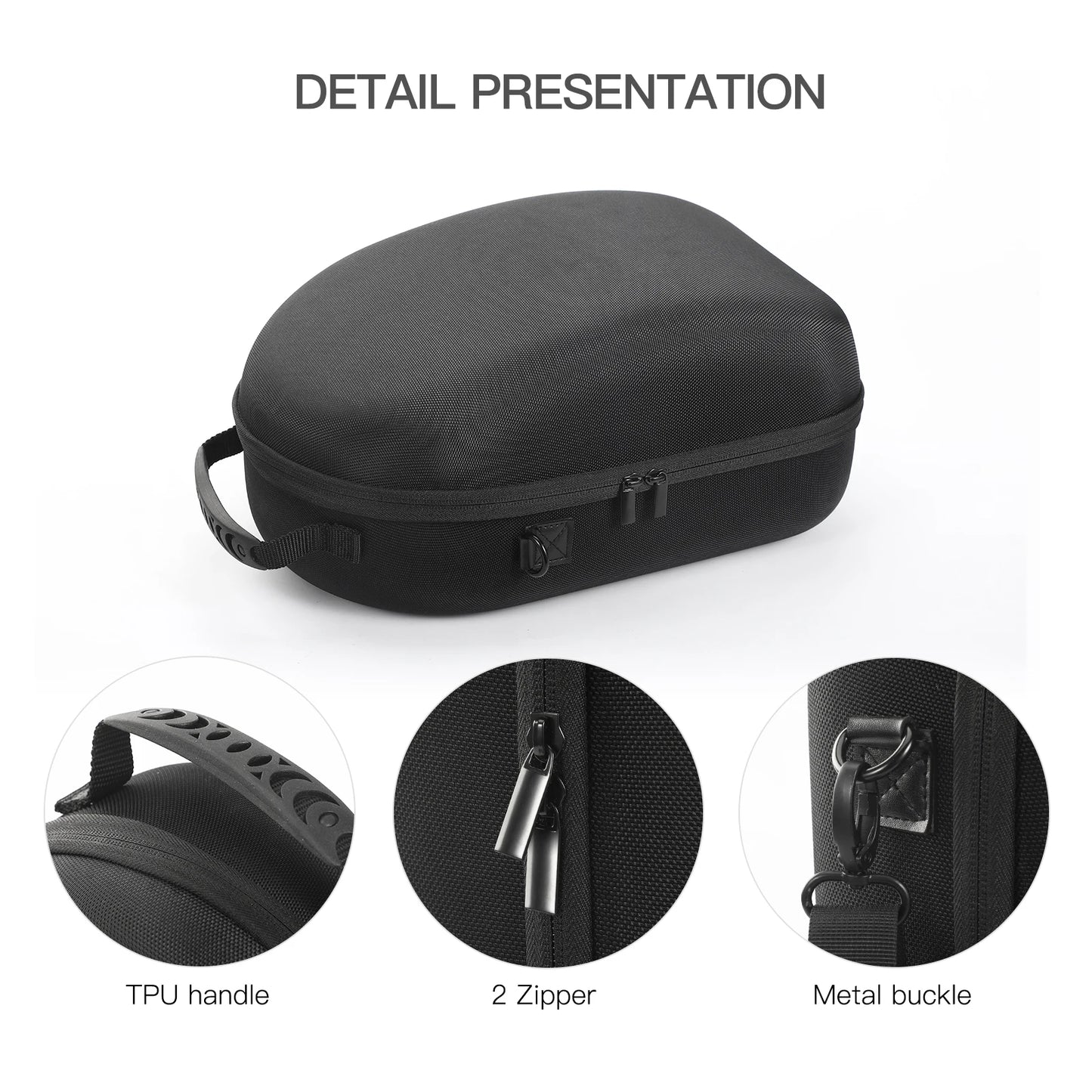 Meta Quest 3 VR Headset Hard EVA Carrying Case with Shoulder Strap – Travel Storage Bag for VR Accessories
