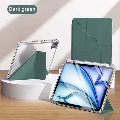 Smart Case with Pen Holder for iPad Air 5/6, Pro 11/12.9, Mini 6/7 – Compatible with 9.7" to 13" Models
