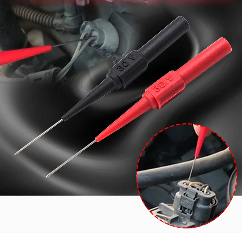 30V Car Diagnostic Tip Probes – Auto Multimeter Test Leads, Extension Back Piercing Needle Tips for Mechanical Tools