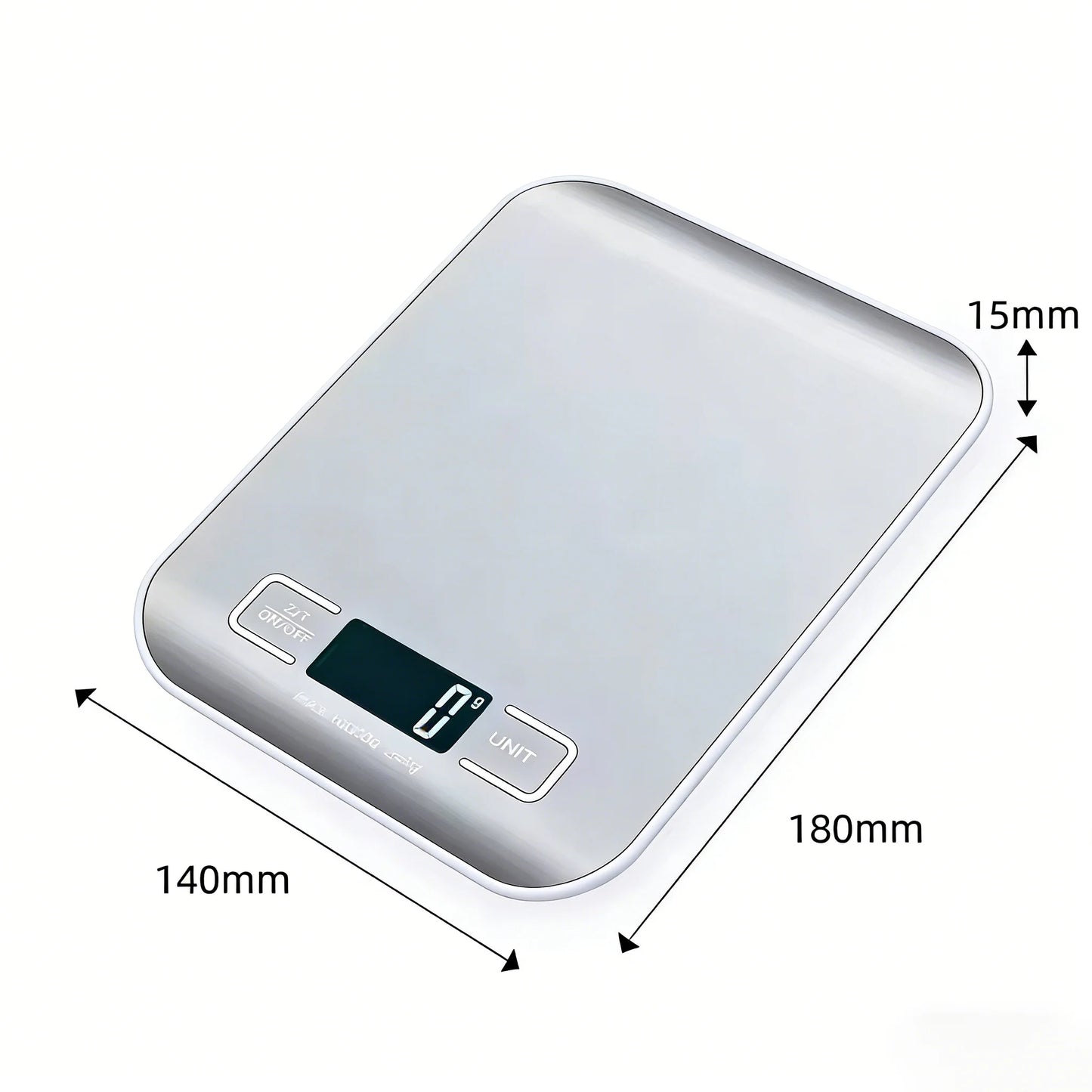 Digital Kitchen Scale - 10kg/5kg Stainless Steel Food Scale with LED Display for Baking & Meal Prep
