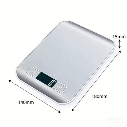 Digital Kitchen Scale - 10kg/5kg Stainless Steel Food Scale with LED Display for Baking & Meal Prep