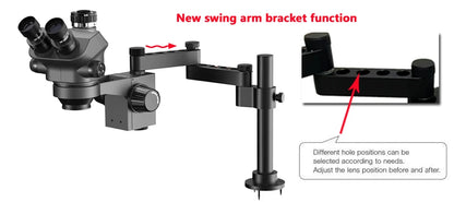 3.5-200X Simul-Focal Stereo Trinocular Microscope Set – 4K/2K/1080P HDMI VGA USB Camera, Clamp & Folding Extension Base