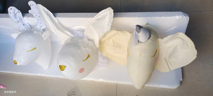 Handmade 3D Felt Animal Heads — Elephant & Swan Wall Hanging Decor for Nursery & Kids’ Bedroom