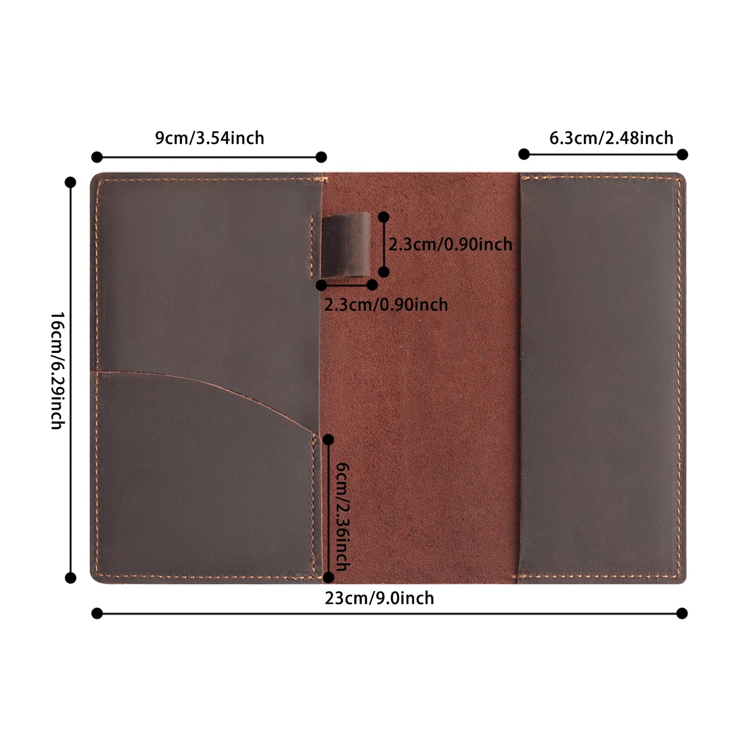 Leather Journal Cover for Field Notes – Fits 3.5" x 5.5" Notebooks (Cover Only)