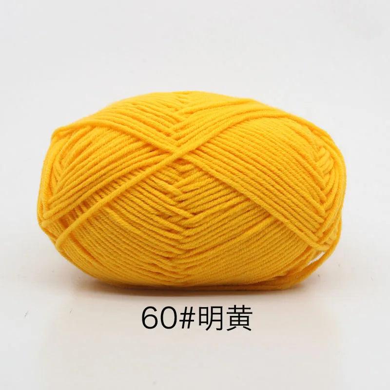 40-50g/Set 4ply Milk Cotton Knitting Yarn – Dyed Lanas for Crochet, Sweaters, Hats & Dolls, Affordable Craft Supplies
