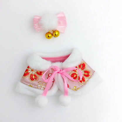 17cm Mini Plush Doll Clothes — Outfit Accessories for Labubu V1 & V2, Christmas Cookie Man Sweater Hat, New Year Gift