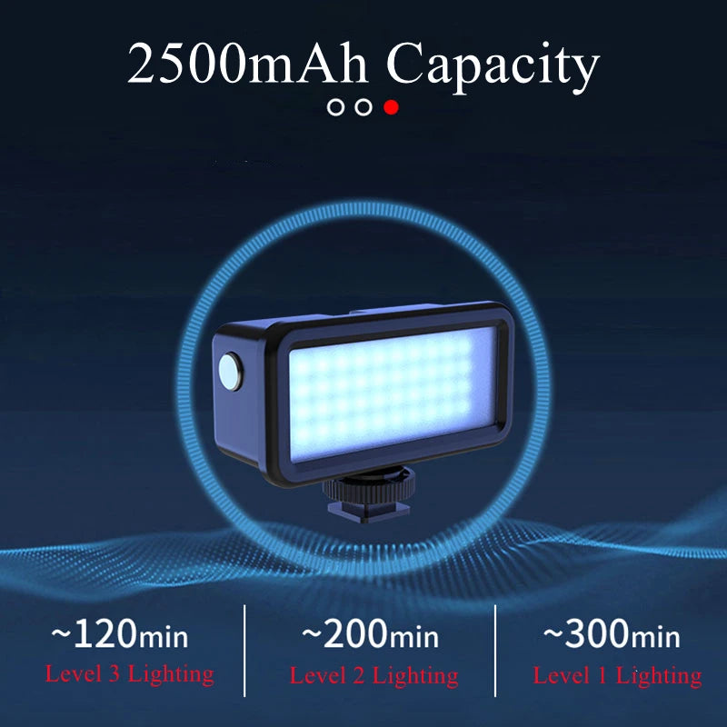 40M Underwater Waterproof LED Fill Light for GoPro HERO 11/10/9 & DJI OSMO Action 3 – Diving Camera Lighting Accessory