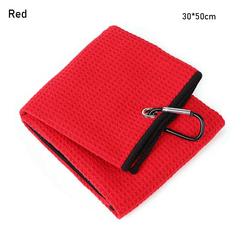 Microfiber Golf Ball Towel - 8 Colors Cleaning Towel with Carabiner Hook for Golf Clubs and Accessories