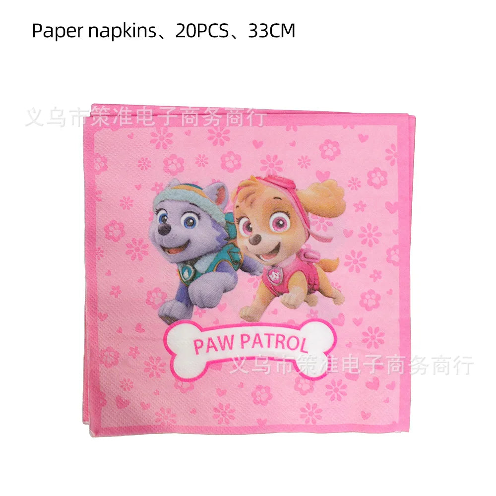 PAW Patrol Skye Pink Birthday Party Decorations Set – Foil Balloon Backdrop, Disposable Tableware & Baby Shower Supplies for Girls Kids Gifts
