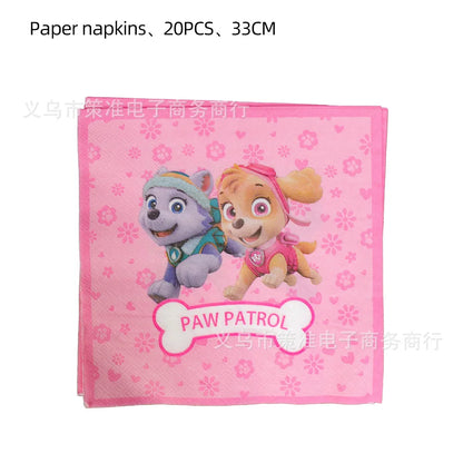 PAW Patrol Skye Pink Birthday Party Decorations Set – Foil Balloon Backdrop, Disposable Tableware & Baby Shower Supplies for Girls Kids Gifts